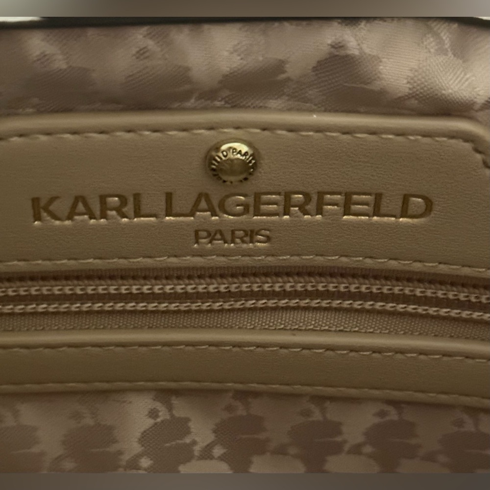 Karl Lagerfeld Paris Maybelle Tote Bag White Gold Chain Charm NWOT - Picture 9 of 11